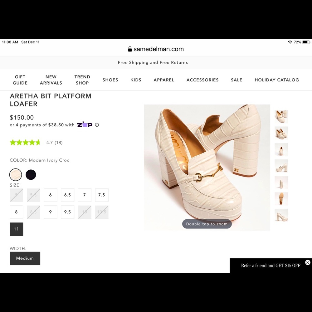 Edelman Platform shoes.  Ivory croc print.